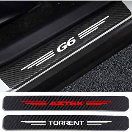 4PCS Carbon Fiber Car Sill Sticker For Pontiac Aztek G6 Grand Prix GTO Solstice Torrent Vibe car Accessories Carbon Fiber Decal