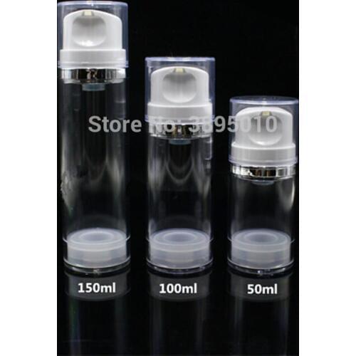 50/100/150ml clear Press type Plastic Lotion Bottle With Pump, Disposable Make Up Tools F691