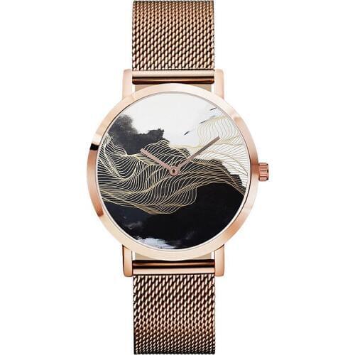 50pcs/lot Fashion Men Women Watches Fashion Women Dress Genuine Calf Leather Wristwatches Hot Marble Alloy Band Wrist Watches