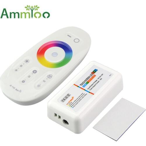 AmmToo DC12-24V 18A RGB Led Controller 2.4G Touch Screen RF Remote Controller for 5050 3528 2835 3014 RGB Led Strip