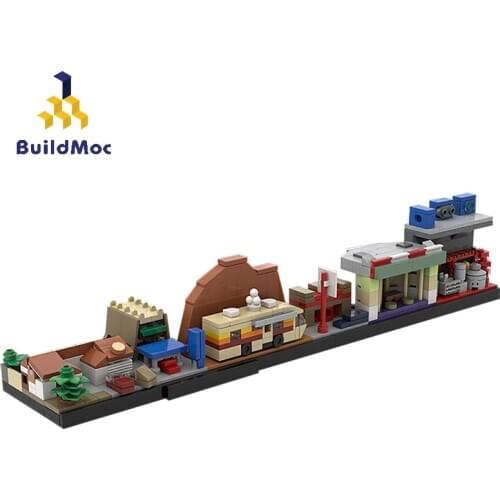BuildMoc City Buildings MOC Classic Skyline Architecture House Town Set Building Blocks City Street View Square Bricks Kids Toys