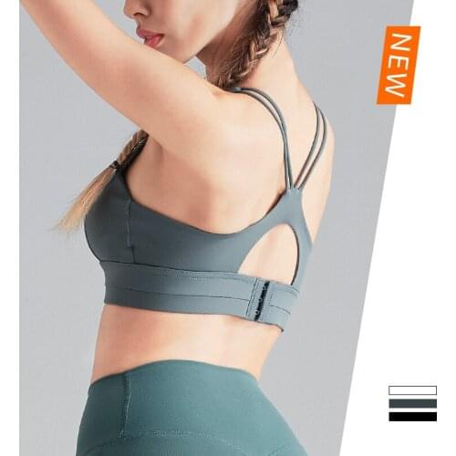 Fitness Bra with Padding Super Push Up Adjustable Workout Gym Padded Bras Underwear Women Sports White Yoga Tops Activewear