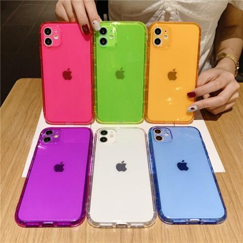 Luxury Soft Phone Case for IPhone SE 2020 7 8 Plus X XR XS 11 Pro 12 Mini Max Silicone Shockproof Cases Transparent Back Cover