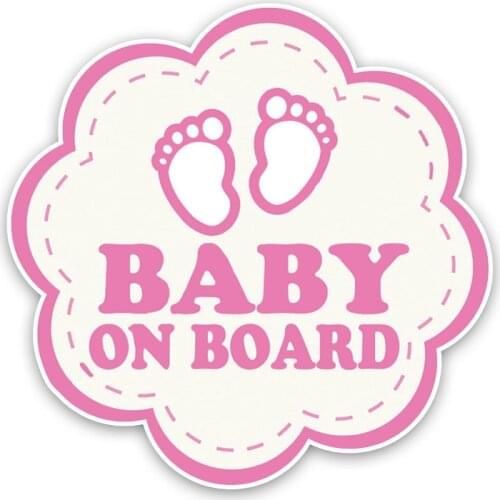 Dawasaru Flowers Graphic Lovely Car Sticker Colored Cartoon BABY ON BOARD Decoration PVC,15cm*15cm