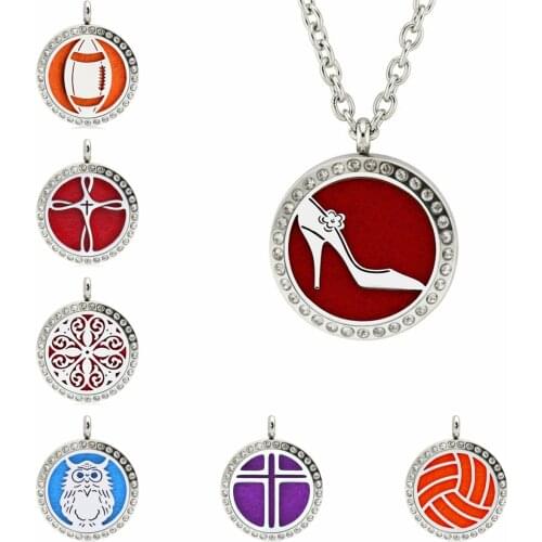 Essential Oil Diffuser Necklace Pendant For Women Stainless Steel Jewelry Making Aroma Locket Aromatherapy Perfume Locket Gift