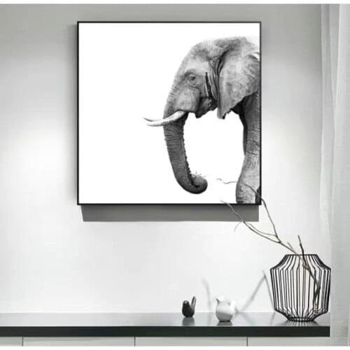 Home decoration Canvas poster print picture Animal elephant Painting Mural Wall Art for Living Room and Bedroom with frame