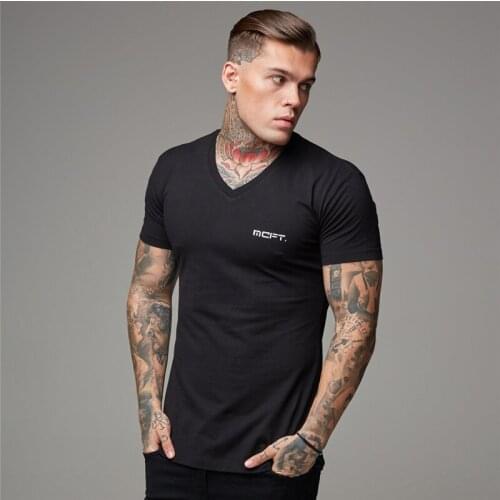 2021 New Mens Clothing Fashion Summer Top Quality Cotton Design V-neck T-shirt Casual Classic Sport Running Short Sleeve Tshirt