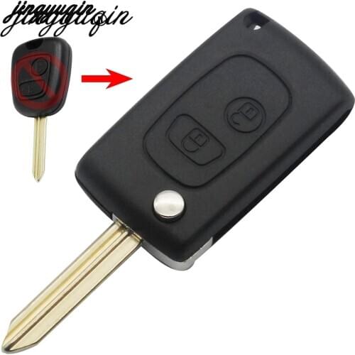 Jingyuqin 10pcs/lot Modified Folding Flip Remote Key Shell 2 Buttons For Citroen C1 C2 C3 Saxo /Xsara /Picasso /Berlingo