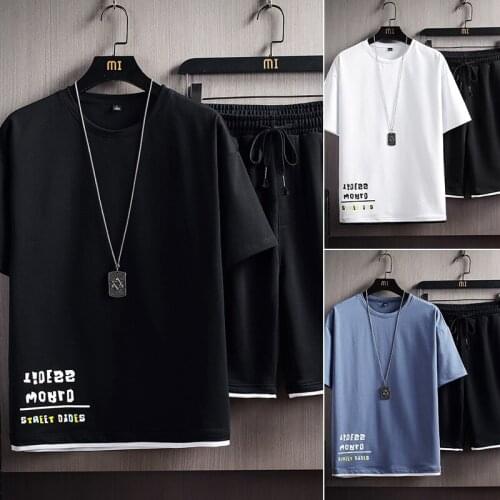 Fashion High Quality Shirts+Shorts Men Set 2021 Summer Short Sleeve Shirts Casual Men Clothing Sets Tracksuit Male Plus Size 5XL