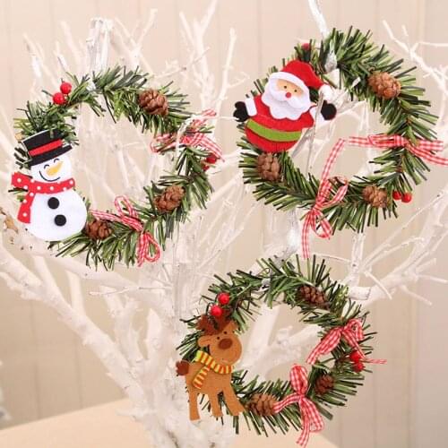New Year 2022 Xmas Natural Wood Garland Christmas Tree Ornament DIY Wooden Hanging Pendants Christmas Decora Navidad 2021