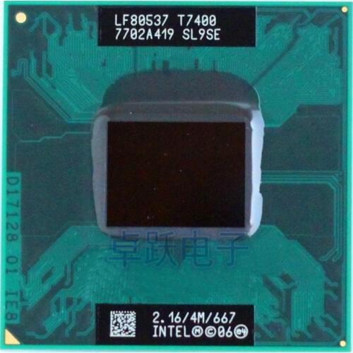 Original intel CPU laptop Core 2 Duo T7400 CPU 4M Socket 479 Cache/2.16GHz/667/Dual-Core Laptop processor support 945