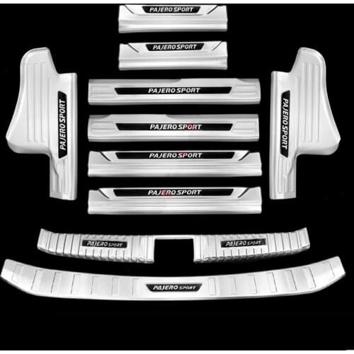 For Mitsubishi PAJERO SPORT 2020-2021 stainless steel treshold Welcome pedal trunk treshold guard plate protection car styling