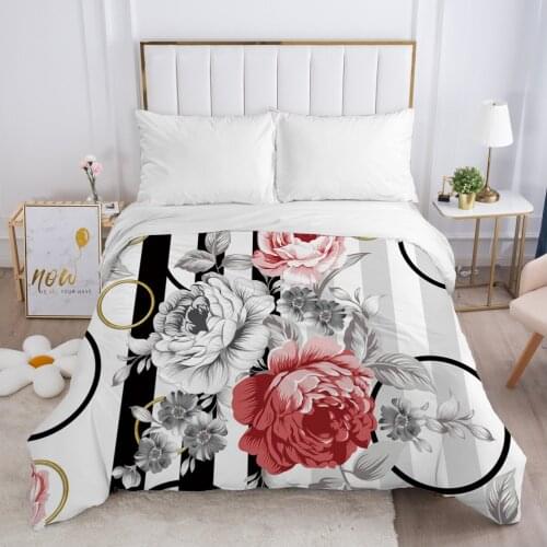 Duvet cover Quilt/Blanket/Comfortable Case Luxury Bedding 140x200 150x200 240x220 240x260 for Home 3D Print Flowers stripe