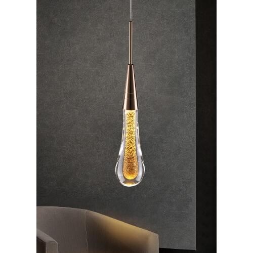 Postmodern water drop chandelier light luxury bedroom bedside small chandelier bay window creative dining room lamp