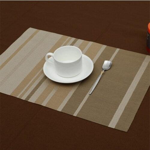 PVC Stripe Placemat Dining Table Mat Textilene Antiskid Insulation Anti Scald Fashion Decoration Party Banquet Hotel Restaurant