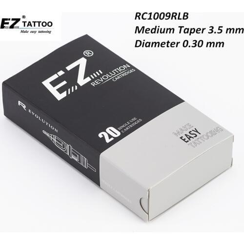 RC1009RLB EZ Revolution Round Liner Cartridge Tattoo Needles #10 Bugpin 3.5 M-Taper for Tattoo & Permanent Makeup Machine