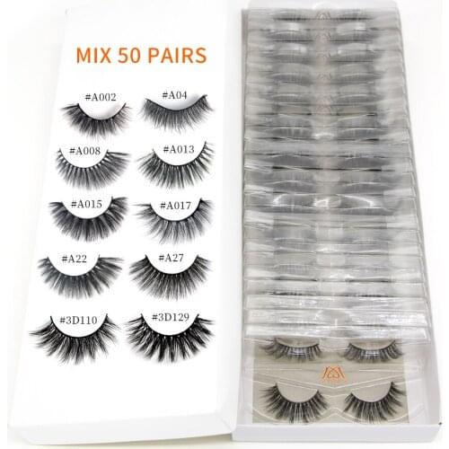 Wholesale Eyelashes 20/30/40/50/100pcs 3d Mink Lashes Natural Mink Eyelashes Full Strip False Eyelashes Makeup faux cils