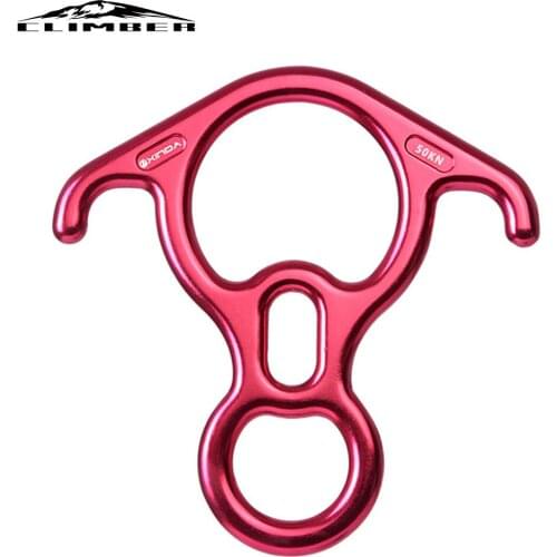 Rock climbing descender OX Horn 8 descend ring downhill eight ring with Bent-ear Rappelling Gear Belay Device Equipment