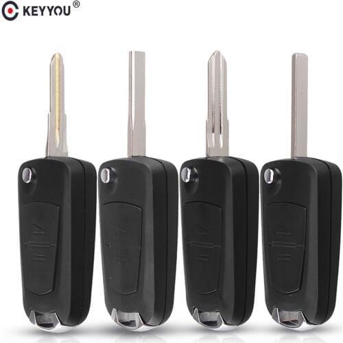 KEYYOU 2 Button Folding Flip Remote Key Case Shell For Vauxhall Opel Astra Vectra Zafira HU100/HU46/HU43/YM28 Blade Key Cover