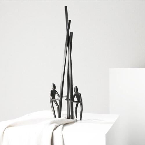 Modern Shelf Metal Figure Sculpture For New House Living Room Sales Office Hotel Interior Soft Decorations Ornaments Accessories