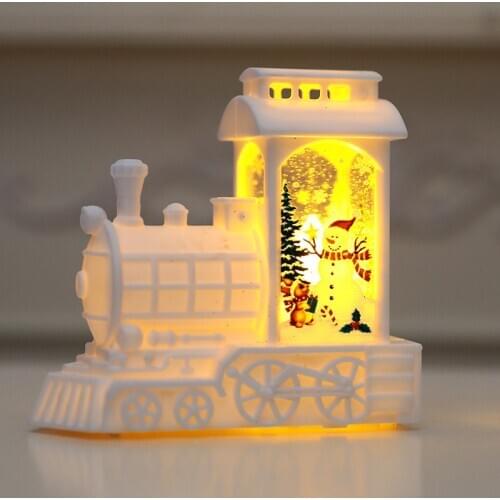 LED Christmas Locomotive Wind Lanterns Desktop Ornaments Xmas Eve Birthday Party Lanterns Holiday Decoration Lights TP89