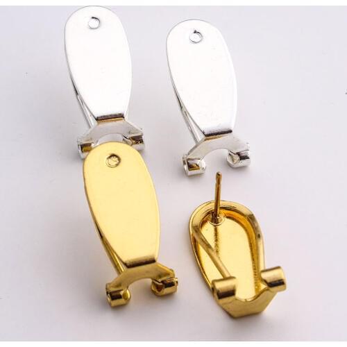 Taidian Silver-plated Fingernail earring post For Beaded American Earring 10 Pieces/lot