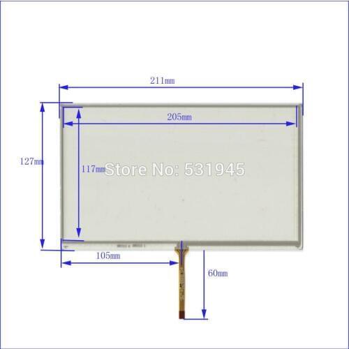 ZhiYuSun NEW Touch Screen 211mm*127mm 9inch glass XWT313 211*127 for GPS TABLE commercial use for AT090TN10