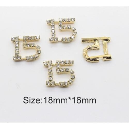 10pc18*16mm Gold Digital "15" Metal Button Gold buttons/ Card Making DIY Wedding Invitations Handmade Hair Jewelry Garment Shoes