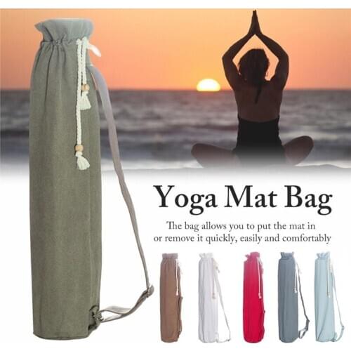 1Pc Portable Cotton Yoga Mat Bag Pilates Carry Bag Outdoor Sports Dance Storage Backpack Fitness Accessories