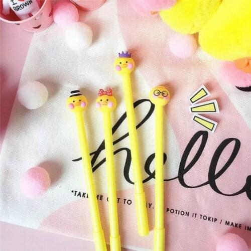24PCs neutral pen Cute Duck Animals office Stationery 0.5mm Gel Ink Pens Set Childrens Cartoon Students Writing Tools Wholesale