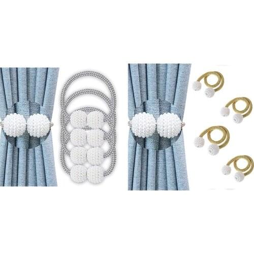 4 Pieces Of Magnetic Curtain Tie Braided Back Bracket Suitable For Hanging Curtains And Curtain Tie