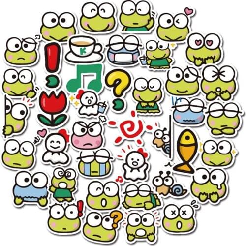40Pcs Cartoon Animal Frog Waterproof Stickers Scrapbooking Luggage Motorcycle Guitar Skateboard Kids Funny Graffiti Sticker Toys