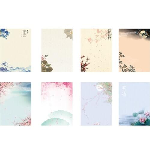 8pcs/lot Vintage Retro Chinese Ancient Style Flower Letter Paper Set Stationery Letter Pad For School Office