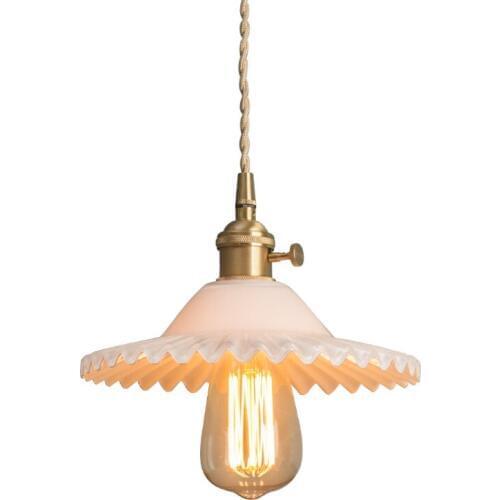 American Loft Style Edison Industrial Vintage LED Pendant Light Fixtures Antique Copper Glass Single Hanging Lamp Home Lighting
