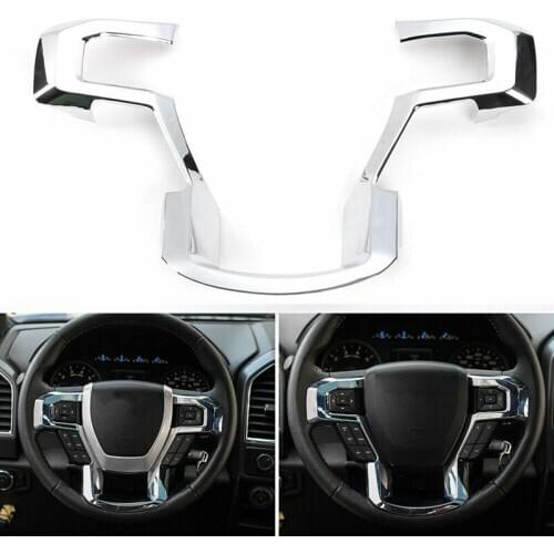Car Chrome Steering Wheel Moulding Cover Trim Inner Accessory for Ford F150 2015-2019