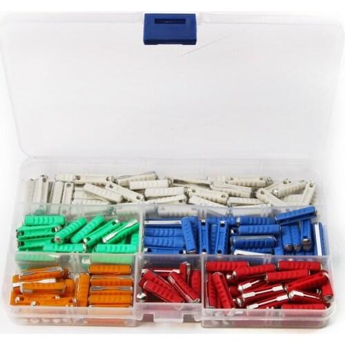 200PCS Dia 6mm GBC Automotive EU Fuses 5/8/10/16/25A European Car/Auto Blade Fuse 6 Models Bakelite Auto Fuses Kit Assortment