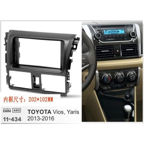 2din Car Radio Fascia For TOYOTA Vios yaris 2013-2016 Stereo Fascia Dash CD Trim Installation Frame Kit