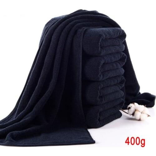 Black Bath Towel Pure Cotton Soft Towel for Bathroom Hotel Machine Washable SCVD889