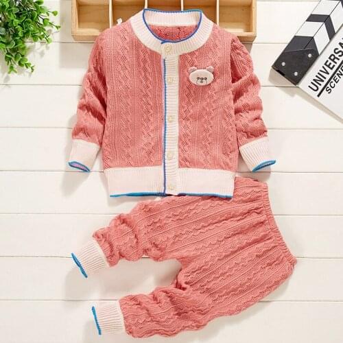 Baby Clothes Knitted Sweater Autumn Winter Cardigan Childrens Sweater Baby Suit Casual Single-Breasted Boy Girl Clothing
