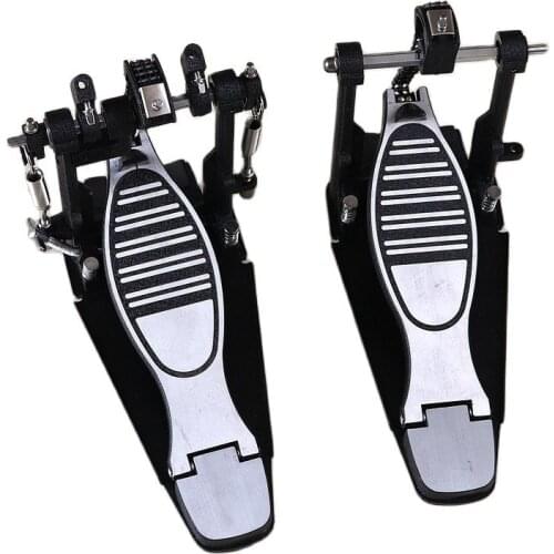 Double Pedal Spring Bass Drum Pedal for Bass Drum Black Drum Set Pedal 1 Pair