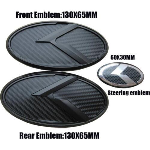 K Logo Emblem Grille Front/Trunk Rear Badge Horn Steering Wheel Logo Wheel Cap For KIA Forte Ceed Cerato Koup 2009-2013
