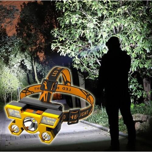 New 5 LED Super Bright Flashlight Headlamp Waterproof USB Rechargable Headlight Long Shots Are Super Bright For Night Fishing