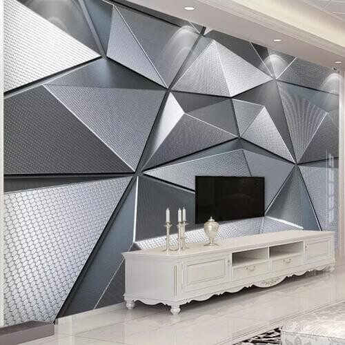 Photo Wallpaper 3D Stereo Geometric Metal Background Wall Murals Living Room TV Sofa Bedroom Creative Art Wall Papers Home Decor