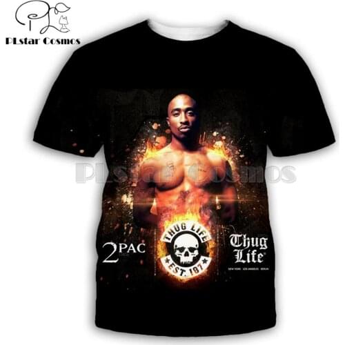 PLstar Cosmos Brand short sleeve Rapper 2pac Tupac 3d Print T-Shirt Unisex Hip hop t shirts Streetwear summer Casual Tee shirts