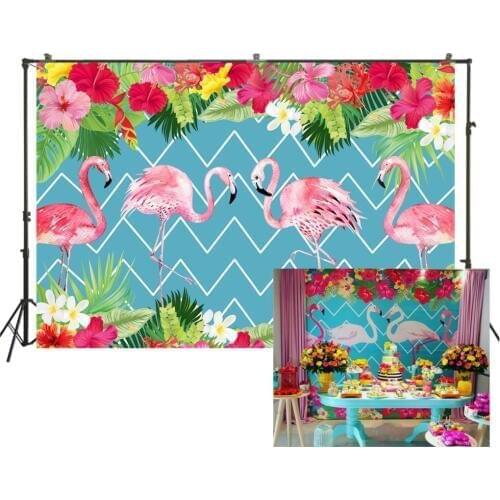 HUAYI Photography Backdrop Birthday Party Baby Shower Decor Photo Background Flamingo Newborns Studio Photo Booth BackdropW-2320