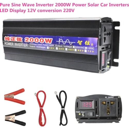 Pure Sine Wave Inverter 3000W 4000W Cars Inverter Converter Electric Vehicles DC 12V To 220V Voltage Solar Inverters Convertes