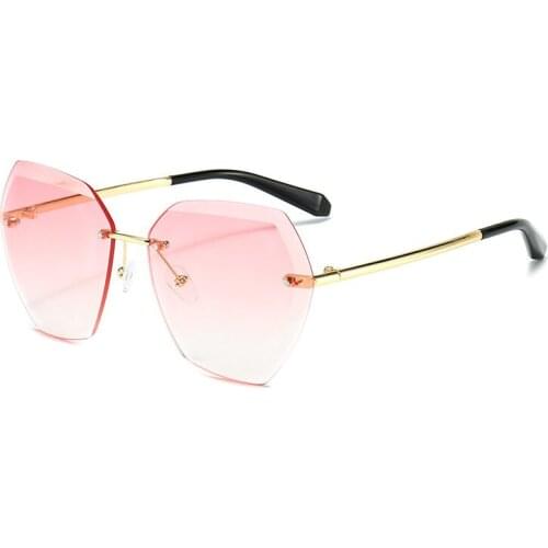 Colorful Sunglasses Women Designer Fashion Rimless Gradient Sun Glasses Shades Cutting Lens Ladies Frameless Eyeglasses