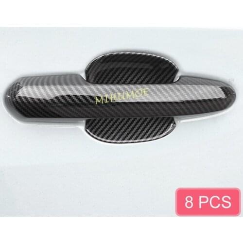 Carbon Fiber Door Handle Cover + Surrounds Trims For 2019-2021 Toyota RAV4 Hybrid Prime Suzuki Across