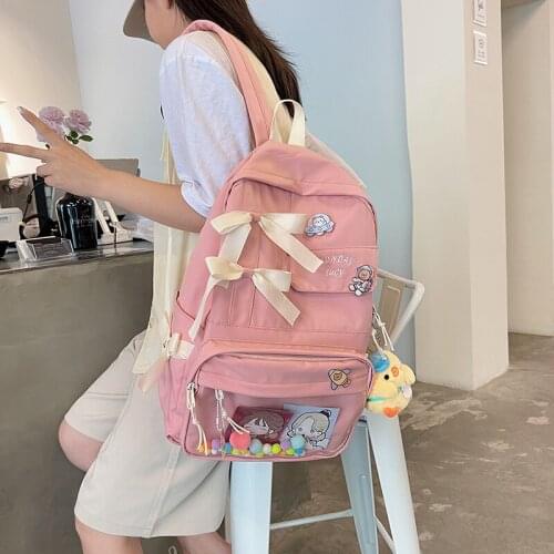 Women Cute Backpack High Capacity Female Harajuku School Bag College Lady Kawaii Cartoons Backpack Fashion Book Girl Bag Student