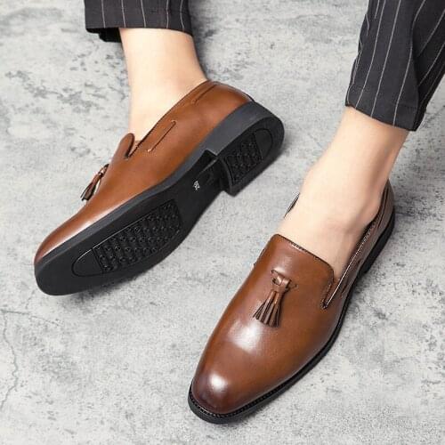 Hn8Men Shoes Leather Concise Oxford Shoes Men Business Dress Black Formal Wedding Basic Shoes Men Loafers Wedding Party Shoes